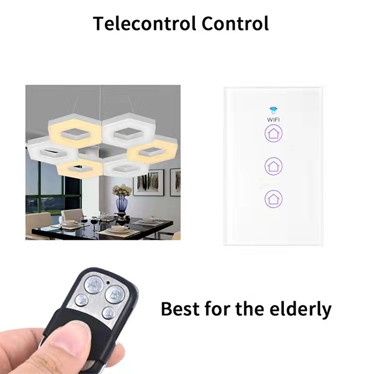 US Smart Switch 3 Gang No Neutral & With Neutral Tuya Smart Home Remote Control Switch 