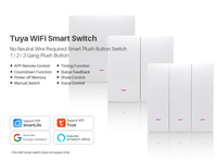 Tuya WIFI Smart Light Switch EU Button 1/2/3 gang Smart Wall Switch With Neuteal or No Neutral