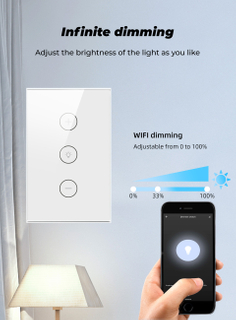 Tuya WiFi Touch Dimmer Switch LED Light Wall Wireless Remote Control US 220V 110V Smart Life APP Alexa Google Home 