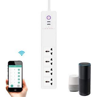 Smart Power Strip Universal Tuya Wifi Smart Socket 4 Outlets And 2 USB Extension Sockets Power Strip
