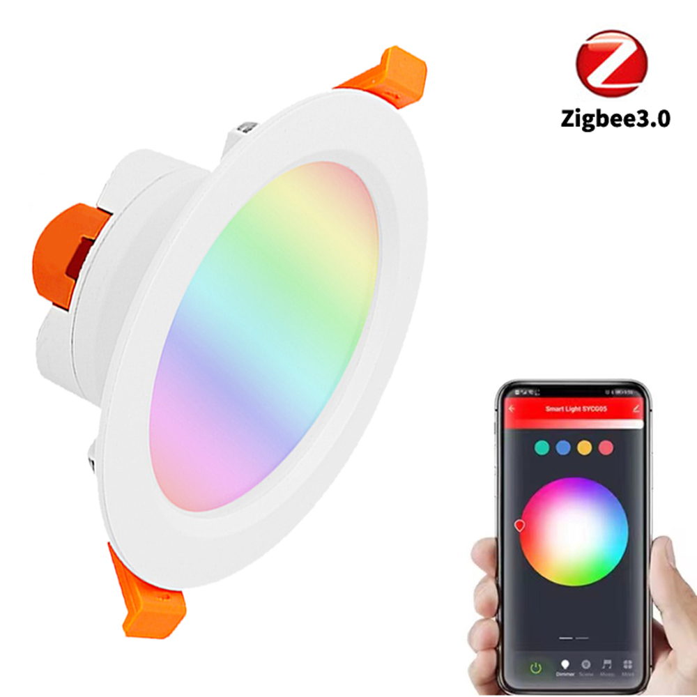 ZigBee 3.0 Downlight Kit Smart RGBW 5W Led Recessed Ceiling Light Work