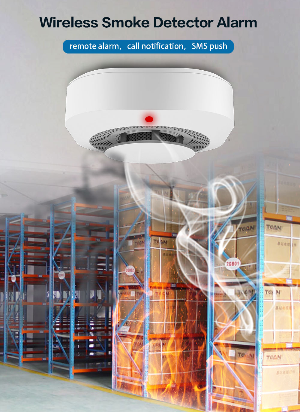 Tuya WiFi Household Smart Smoke Sensor Fire Smoke Detector Smoke Alarm Detector for Home Security Alarm System