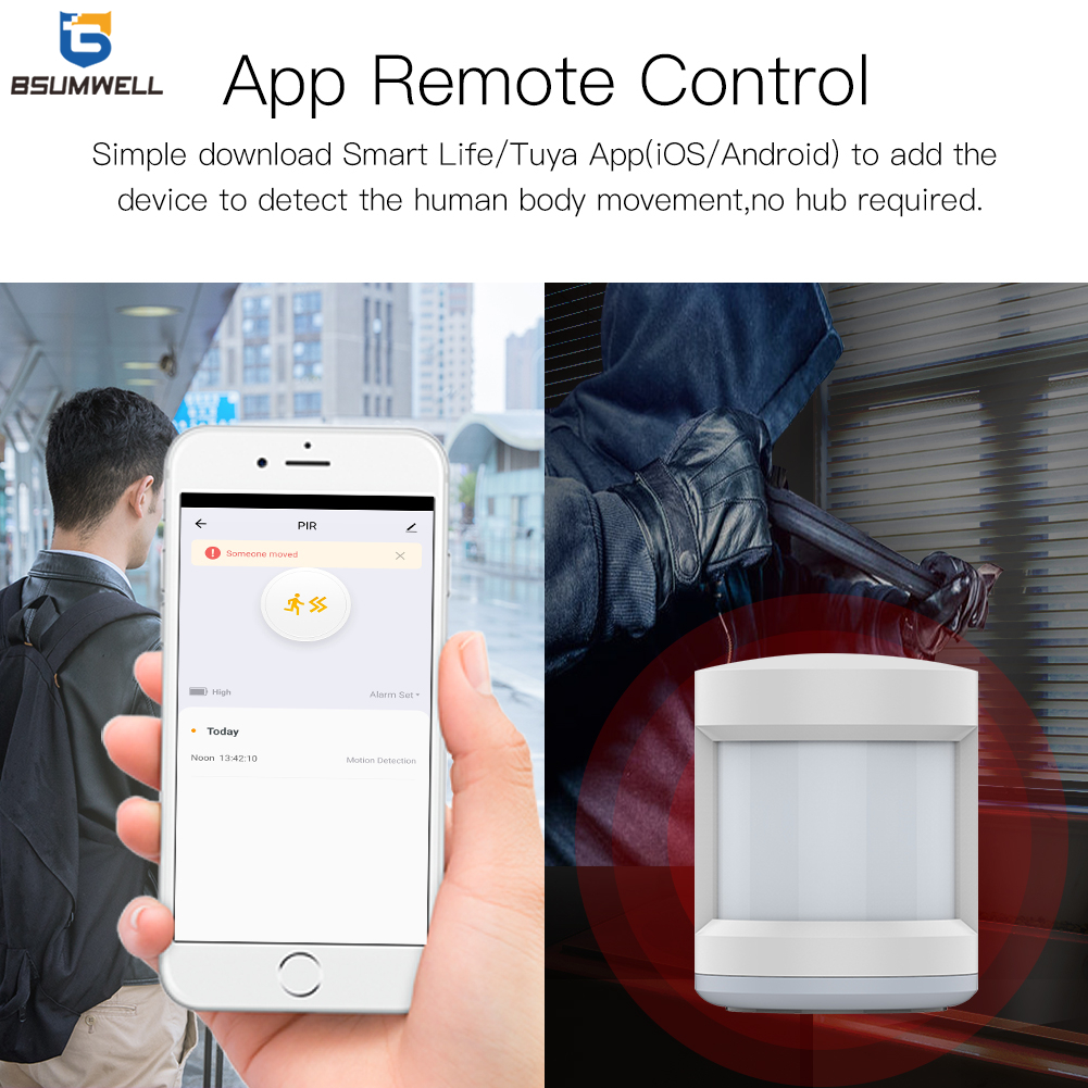 Zigbee PIR Motion Sensor Human Body Sensor Wireless Smart Body Movement Zigbee Use With Gateway Tuya Smart Life App