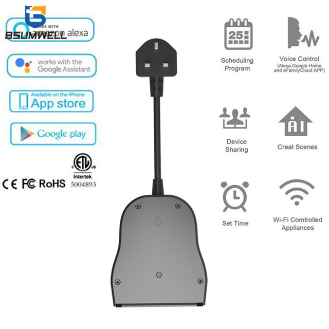 PS118 Wifi Waterproof Smart socket (2 UK type AC outputs, outdoor use) Work with Alexa