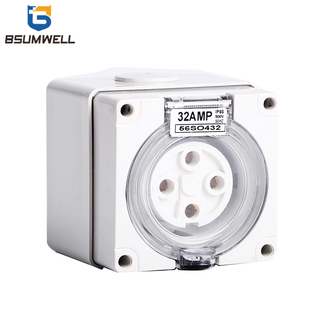 Australian Standard three phase 56SO432 New Design 500VAC 32A 4P IP67 Industrial Power Waterproof Electrical Cabinet Socket