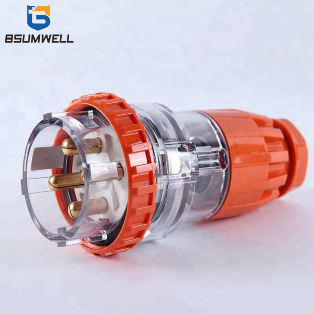 Australia Standard 56P420 three phase 250V/500V 4 round pin Waterproof straight industrial plug with CE Approval