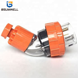 Australia Standard 56PA320 three phase 250V 20A 20 amp 3P 3 round pin Waterproof Angled industrial plug with CE