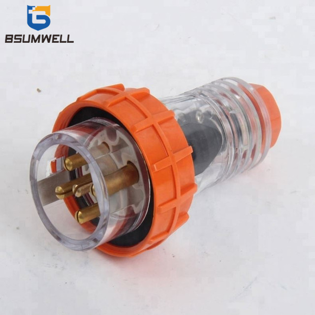 Australia Standard 56P550 three phase 250V/500V 50Amp 3pin to 5 round pin Waterproof straight industrial male plug with CE