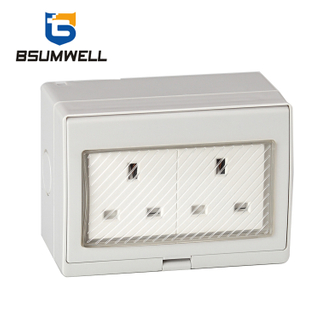 PS-2S 13A British type IP55 Waterproof 2 Gang Socket
