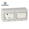  PS2-SA4S IP55 Waterproof ABS PC Plastic South Africa Type 16A 4Gang 2Way Switch 1Gang Socket