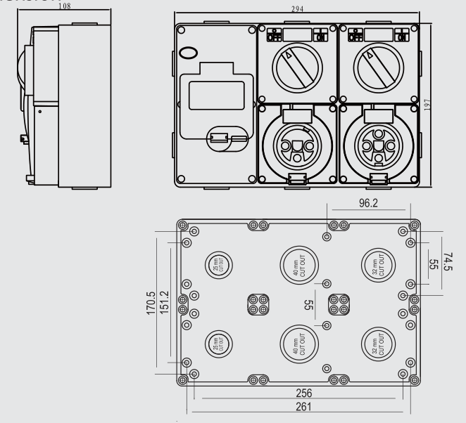 Ps-56cv-e6 Ip65 Combination Switch Socket