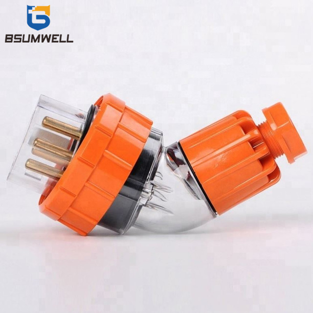 Australia Standard 56PA510 three phase 250V/500V 10A 3P+E+N 5 round pin Waterproof Angled industrial plug with CE Approval